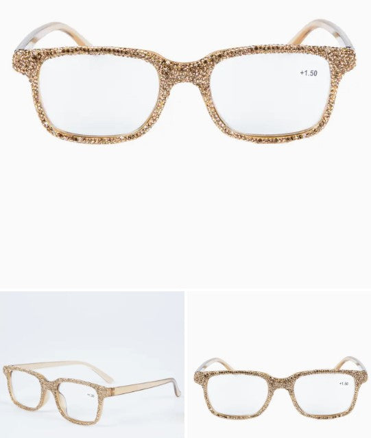 OLE READERS HANDMADE RHINESTONE RECTANGLE