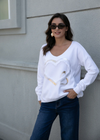 ORANGE KNIT PULLOVER HRT W FOIL