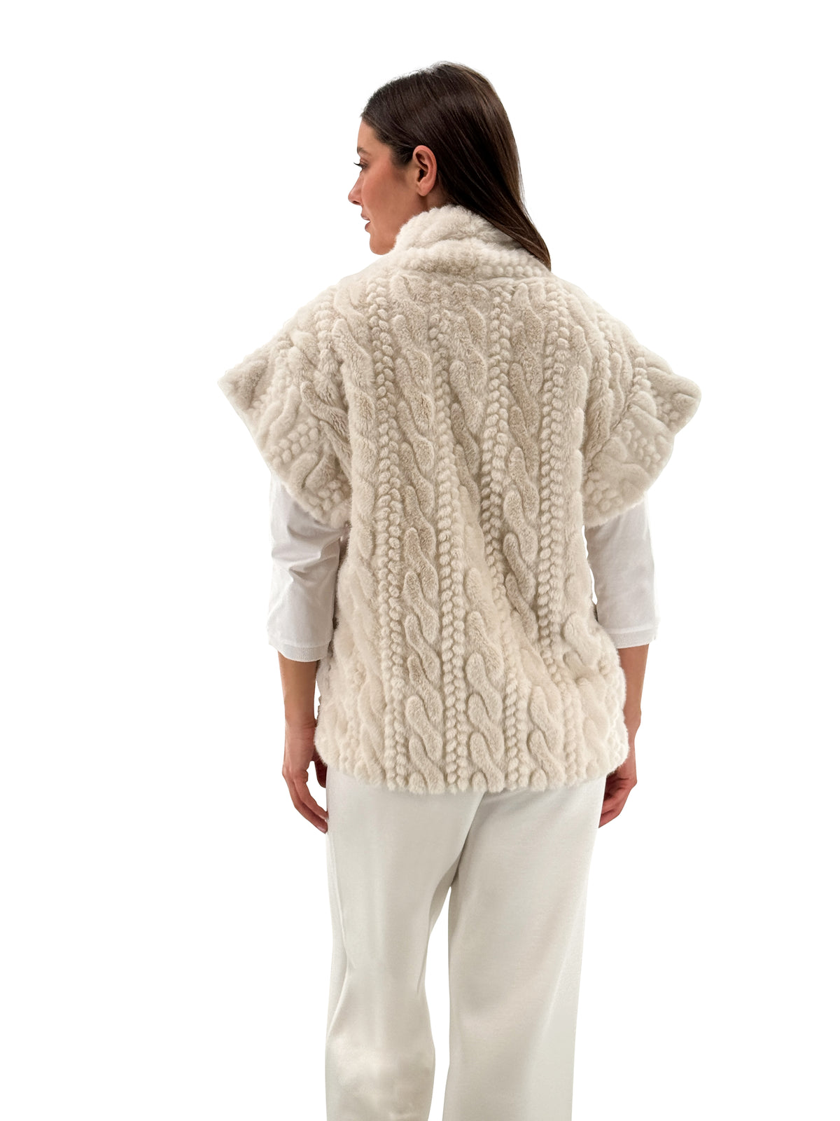 ORLY FAUX FUR VEST CBL LOOK