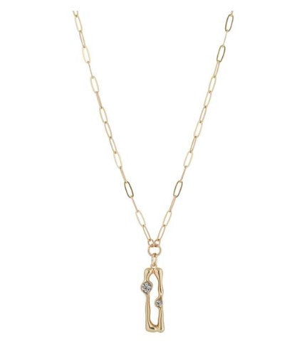 MERX NECKL LINK WITH RECTANGLE PENDANT