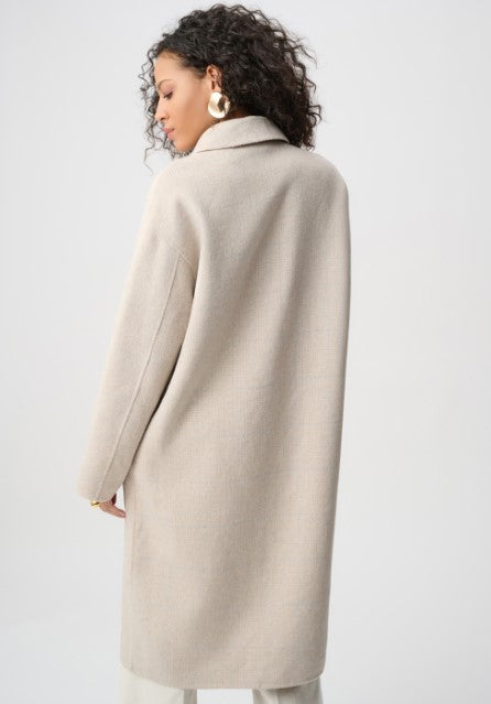 RIBKO COAT WOOL BLEND PLAID REVERSIBLE