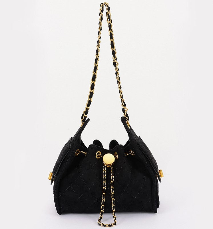 3AM BAG QUILTED FAUX SUEDE SHOULDER