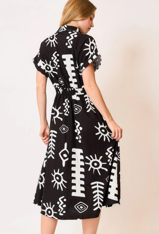 ABSTRACT PRINT  ALINE DRESS