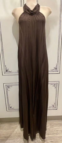 TIE NECK SATIN JUMPSUIT