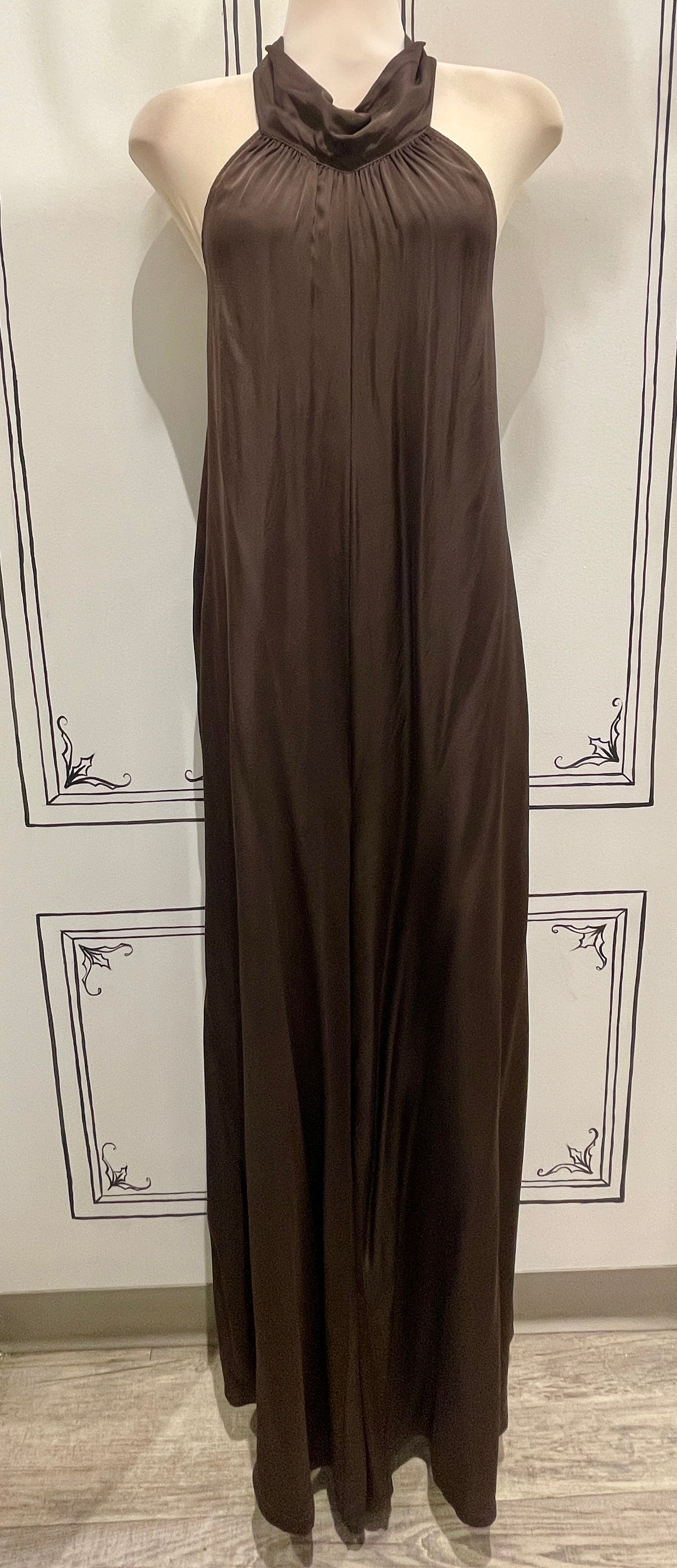 TIE NECK SATIN JUMPSUIT