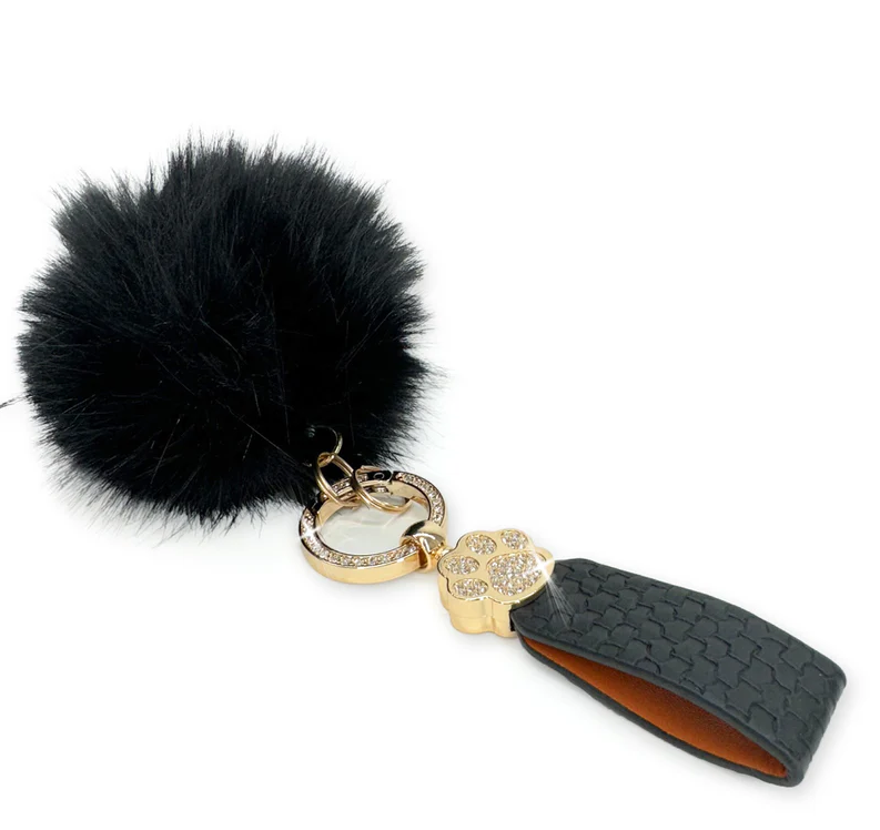 JACQUELINE KENT FAUX FUR POM POM KEYCHAIN