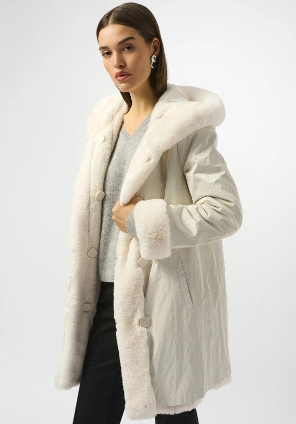 JOSEPH RIBKOFF FAUX FUR REVERSIBLE JACKET