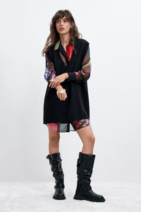 DESIGUAL 2PC BUTTON UP DRESS WITH VEST