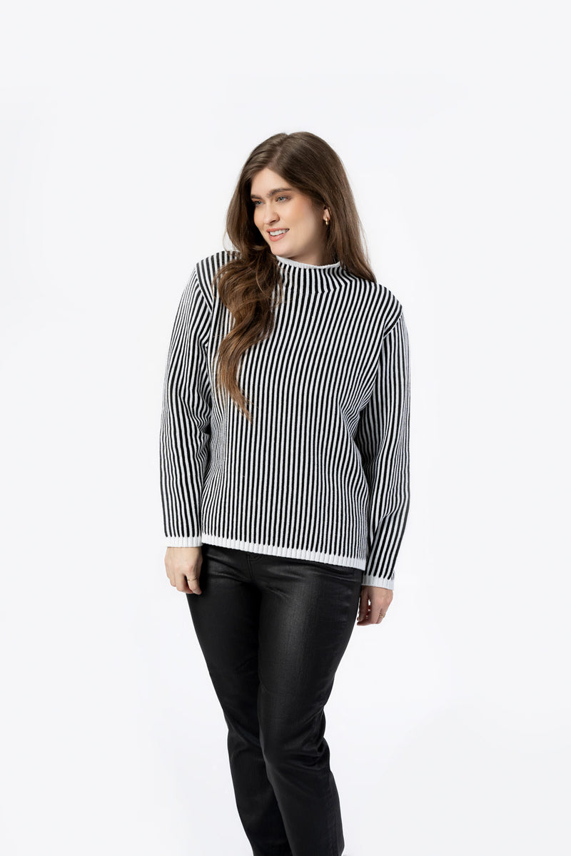 FUN PULLOVER BK/WT ST