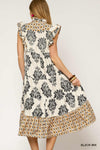 UM DRESS MIX PRINT MIDI