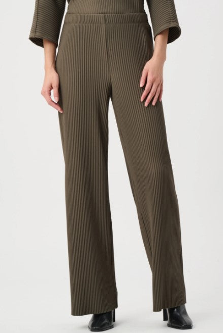 JOSEPH RIBKOFF PLEATED SCUBA CREPE WIDE LEG PANTS