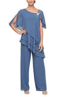 ALEX PANTSUIT ASSYM CHIFFON