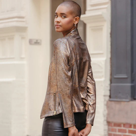 CLARA JACKET LEATHER LIQUID