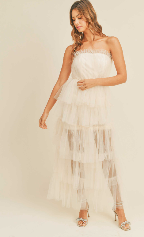 MABLE DRESS TULLE TUBE LAYERED