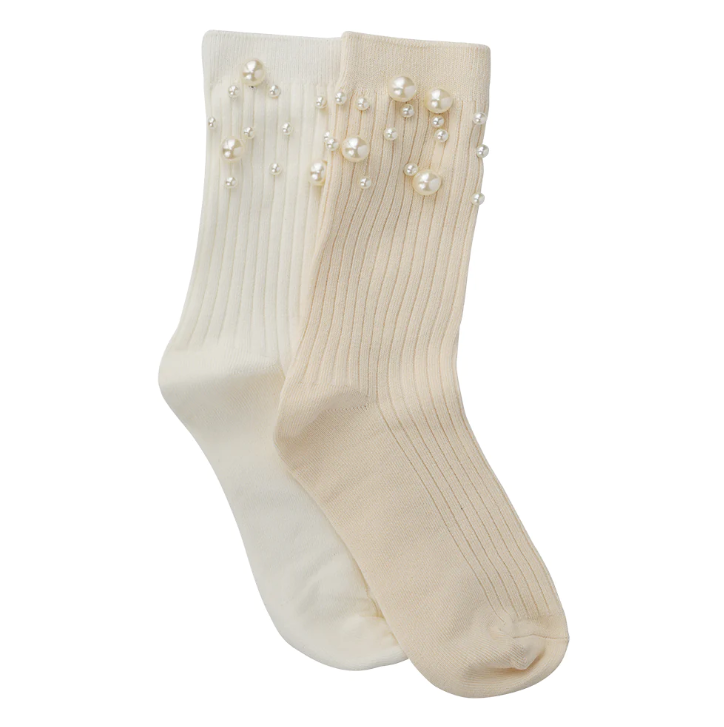 LIM LIM SOCK RIBBED PEARL