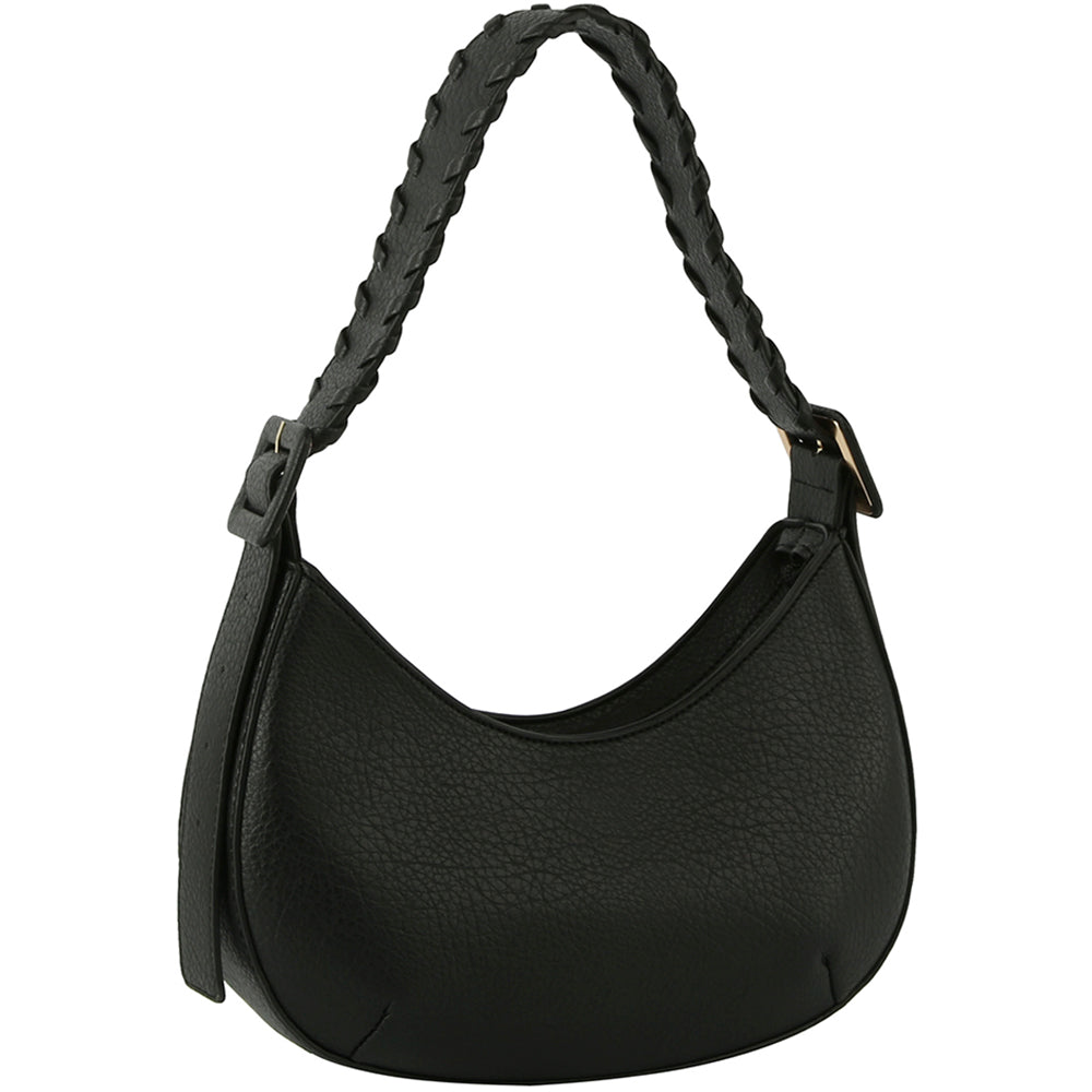 CURVED BAG WITH BUCKLE HANDLE