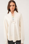 SWEATSHIRT With COLOURED GROMMETS