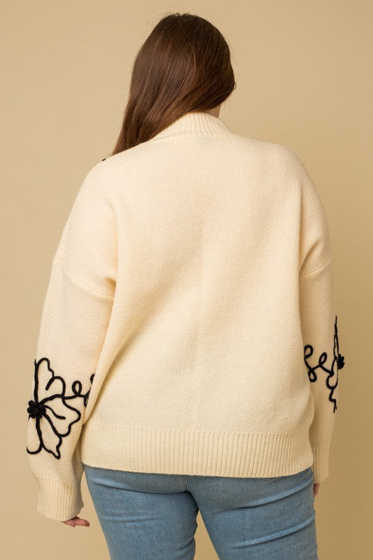 GILLI SWEATER FLWR EMBROID